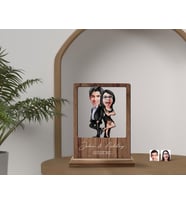 BK Gift Kişiye Özel Sevgililer Karikatürlü Ahşap Standlı Biblo, Sevgililer Günü Hediyesi, Doğum Günü Hediyesi, Yıl Dönümü Hediyesi (Model 6)