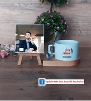 İcra Müdürü Fotoğraflı Dekoratif Taş, Kupa Bardak Beyaz Hediye (Model 8)