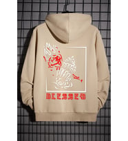 Unisex Blesseb Baskılı Sweatshirt (Bej)