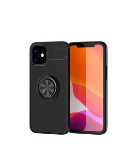 Uyumlu Model Apple iPhone 12 Mini Kılıf Yüzüklü Magnetli Ravel Case (Siyah)