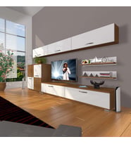 Decoraktiv Eko 8 Slm Std Tv Ünitesi Tv Sehpası (Beyaz - Kahverengi)