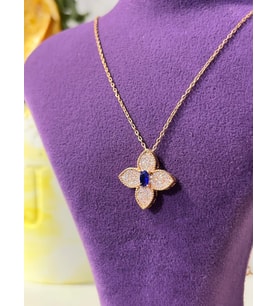 Gümüş Yonca Kolye (Saks)