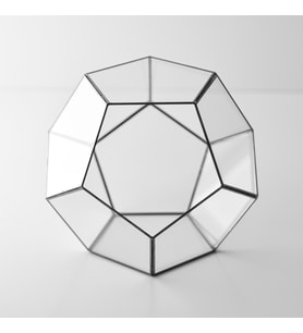 21x21x17cm  Cam Fanus  Geometrik Teraryum  Çikolata Kutusu  Pirinç & Gold, Bakır, Gümüş, Siyah (Antrasit)