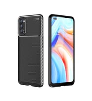 Oppo Reno 4 Kılıf Karbon Silikon Case (Siyah)