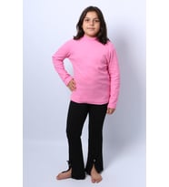 KIZ ÇOCUK TRİKO DÜZ BADİ BALIKÇI YAKA D1 (Pembe)