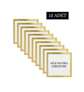 10 Adet  Aile Çerçeve Seti Tablo Seti Boş Çerçeve Masa üstü Çerçeve  Hediyelik Çerçeve (Gold)