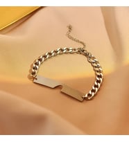 PerlaNera Çift Kalp Unisex Kişiye Özel Tasarım Çelik Bileklik Sevgiliye Hediye (Gümüş)