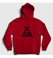 Presmono Unisex Gri Logo Fall Out Boy Kapüşonlu Sweatshirt 62522tt (Kırmızı)
