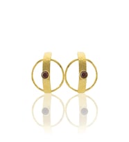Kadir Jewellery 22 Ayar Altın Kaplama Vintage Küpe -El İşçiliği Ve Hipoalerjenik Küpe (Bordo)