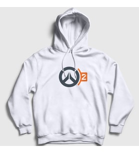 Presmono Unisex Beyaz Logo V2 Oyun Overwatch Kapüşonlu Sweatshirt 361333tt (Beyaz)