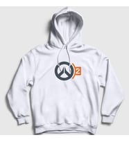 Presmono Unisex Beyaz Logo V2 Oyun Overwatch Kapüşonlu Sweatshirt 361333tt (Beyaz)