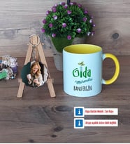 Gıda Mühendisi Kupa Bardak Beyaz ve Fotoğraflı Ahşap Anahtarlık Hediye (Model 7)