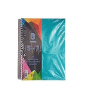5+3 Ayraçlı Defter 8 Konulu 200 Yaprak 1 Adet 5 Kareli 3 Çizgili Spralli Plastik Kapak Seperatörlü (Yeşil)