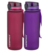 Uzspace 2'li Tritan Matara Seti 800 ml 14 Farklı Renk Seçeneği FiftyFifty (Kırmızı -Mor)