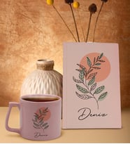 BK Gift Kişiye Özel İsimli Pembe Sert Kapaklı Defter ve Middle Kupa Seti, Arkadaşa Hediye, Yeni İş Hediyesi, Doğum Günü Hediyesi-1 (Model 3)