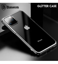 Baseus Glitter Case İPhone 11 Pro 5.8 2019 Şeffaf Lüx Silikon Kılıf (Gümüş)