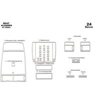 Meriç® Seat Alhambra Ön Torpido Kaplama Maun 24 Parça 2000-› (Alüminyum)