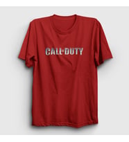 Presmono Unisex Haki Logo Call Of Duty T-Shirt 26860tt (Kırmızı)