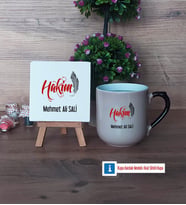 Hakim Dekoratif Taş, Kupa Bardak Kırmızı Hediye (Model 9)