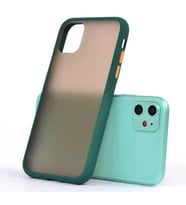 iPhone 11 Kılıf Mat Yüzey Renkli Kenar Silikon (Yeşil)