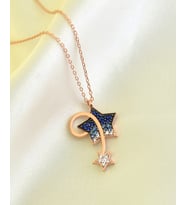 Papatya Silver 925 Ayar Gümüş Mavi Akışlı Kayan Yıldız Kolye (Rose)
