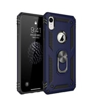 Uyumlu Model Apple iPhone XR 6.1 Kılıf Yüzüklü Zırh Tank Vega (Mavi)