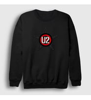 Presmono Unisex Beyaz Star U2 Sweatshirt 121381tt (Siyah)