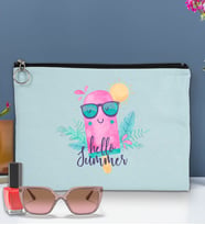 BK Gİft Yaz Temalı-5 Astarlı Portföy Çanta 30x21cm(12 Renk Seçeneği), Baskılı El Çantası, Organizer Çanta (Açık Mavi)