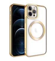 Apple iPhone 11 Pro Max Kılıf Magsafe Zore Setro Silikon Kılıf (Gold)