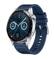Sneezy Huawei Watch 4 46mm-Watch 4 Pro 22mm Uyumlu Dikiş Desenli Dokuma Silikon Kordon (Lacivert)