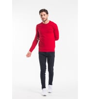 Süperlife Bisiklet Yaka Uzun Kollu Dar Kalıp İnce  Erkek Sweatshirt SPR2019K18 (Kırmızı)