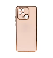 Xiaomi Redmi 10C Kılıf Kenarları Gold Kamera Korumalı Renkli Pastel Silikon Su Yeşil BARK (Rose - Gold)