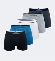 Malabadi 5 Li Paket Erkek Pamuklu Boxer 5M075 (Mavi-Siyah)