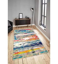 Dijital Baskılı Yıkanabilir Kaymaz Modern Renkli Salon Halısı Mutfak Halısı Yolluk ND-HY-825 (Çok Renkli)
