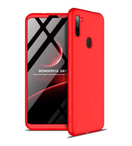 Galaxy M11 Kılıf Kamera Korumalı Ays 360 Tam Koruma Ays Kılıf (Kırmızı)