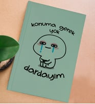 BK Gift Esprili Tasarım Serisi Sert Kapaklı Su Yeşili Defter, Arkadaşa Hediye, Yeni İş Hediyesi, Doğum Günü Hediyesi, Anı Defteri (Model 8)