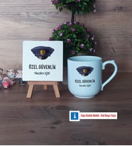 Özel Güvenlik Görevlisi Dekoratif Taş, Kupa Bardak Kırmızı Hediye (Model 4)