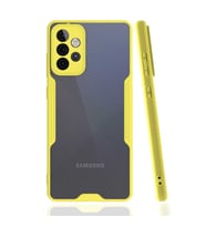 Galaxy A72 Kılıf Zore Parfe Kenarları Pastel Renk Silikon Kılıf (Sarı)