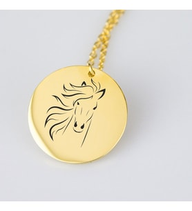 Kişiye Özel 925 Ayar Gümüş At Kolye (Gold)