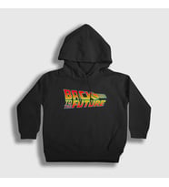 Presmono Unisex Çocuk Kırmızı Logo Film Geleceğe Dönüş Back To The Future Kapüşonlu Sweatshirt 243349tt (Siyah)