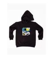 Batman baskılı kapüşonlu pamuklu kumaş çocuk sweatshirt (Siyah)