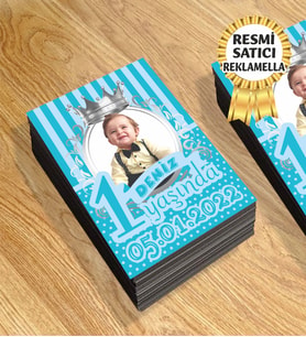 1 Temalı Kişiye Özel Resimli Doğum Günü Magneti  8x6 Cm 10 Adet (Mavi)