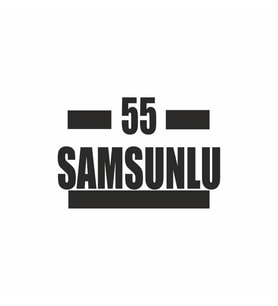 55 Samsunlu Araba Sticker siyah 16x9 CM (Siyah)