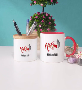 Hakim Kupa Bardak ve Kalemlik Hediye Seti (Model 8)