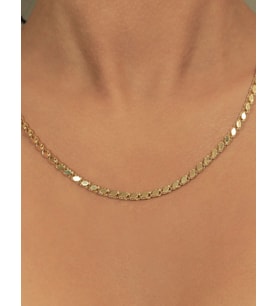 Fiyonk Kuyumculuk 14 Ayar Altın Pullu Zincir 4.90 mm (Beyaz)