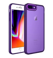 Apple iPhone 7 Plus Kılıf Kamera Korumalı Transparan Zore Post Kılıf (Mor)