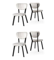 Star Demir Mutfak Sandalyesi 4 Lü Set  (Beyaz-Siyah)