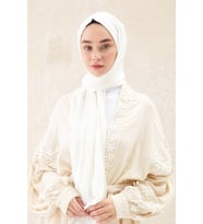 LARİSSA SCARF MEDİNE İPEĞİ ŞAL (Beyaz)
