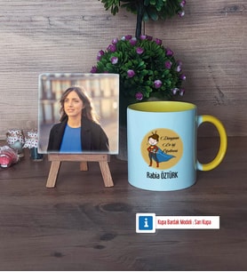 Öğretmenler Günü Hediyesi Fotoğraflı Dekoratif Taş, Kupa Bardak Beyaz Hediye (Model 7)