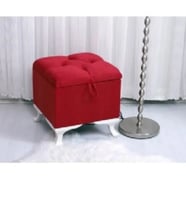 Lüks Sandıklı Kapitoneli Puf 45*45 Cm (Kırmızı)